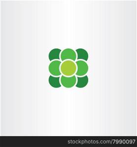 green atom suqare with circle logo vector icon element