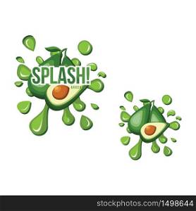 Green Avocado Fruit Fresh Splash Juice Drink Illustration