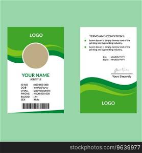Green awesome id card 12 Royalty Free Vector Image