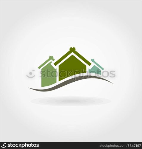 Green background on a grey background. A vector illustration