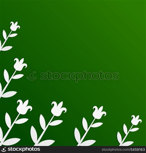 Green background with tulips