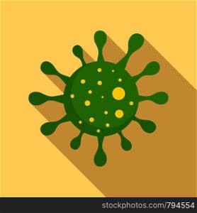 Green bacteria icon. Flat illustration of green bacteria vector icon for web design. Green bacteria icon, flat style