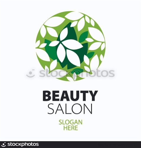 green ball of leaves logo for beauty salon