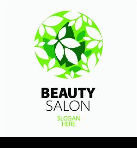 green ball of leaves logo for beauty salon