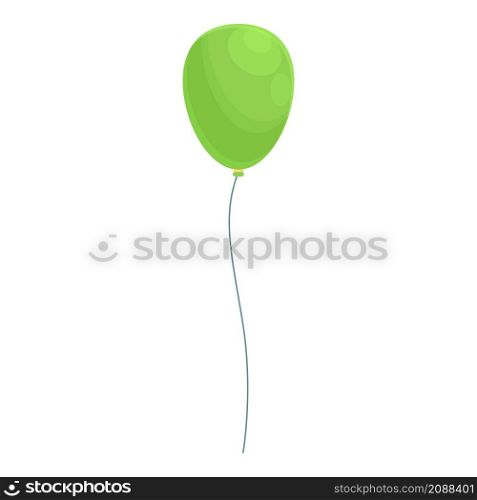 Green balloon icon cartoon vector. Ballon string. Birthday baloon. Green balloon icon cartoon vector. Ballon string