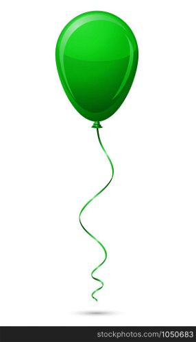 green balloon vector illustration isolated on white background