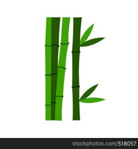 Green bamboo stems icon in flat style isolated on white background. Green bamboo stems icon, flat style