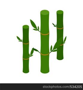 Green bamboo stems icon in isometric 3d style on a white background. Green bamboo stems icon, isometric 3d style