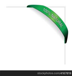 green banner with paper vector illustration
