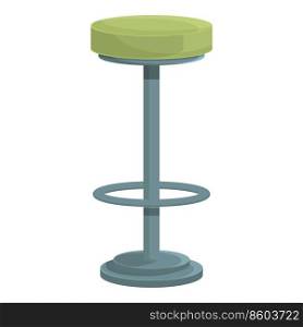 Green bar stool icon cartoon vector. Tall chair. Wood furniture. Green bar stool icon cartoon vector. Tall chair
