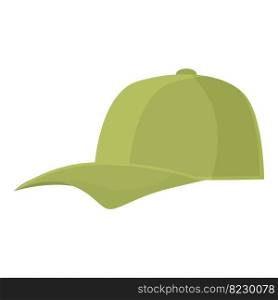 Green baseball cap icon cartoon vector. Hat template. Snap fashion. Green baseball cap icon cartoon vector. Hat template