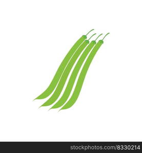 Green beans illustration template vector 