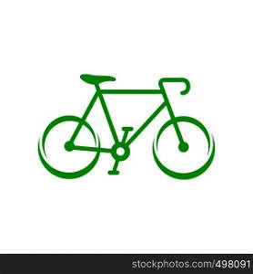 Green bicycle icon in simple style on a white background. Green bicycle icon, simple style