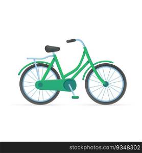 green bike Carbon dioxide emission reduction concept for the planet. 3d illustration