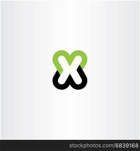 green black x letter logo symbol
