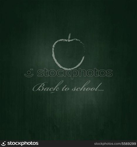 Green Blackboard With Text And Apple