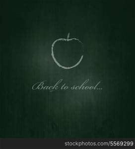 Green Blackboard With Text And Apple