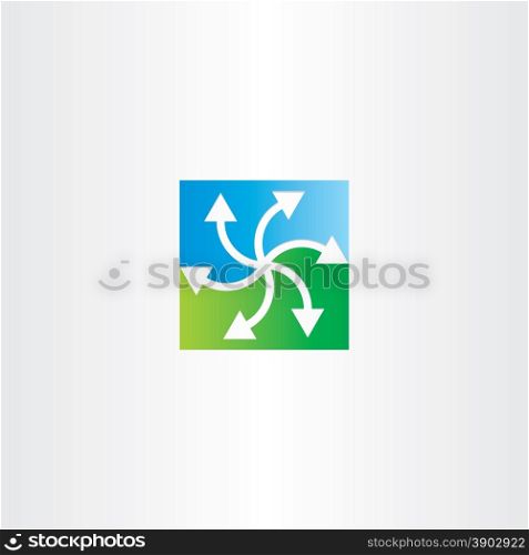 green blue arrows recycling symbol design