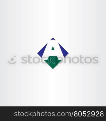 green blue letter a arrow logo vector