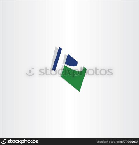 green blue letter p logo sign p vector icon name
