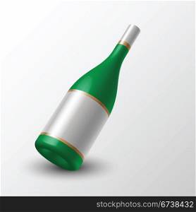 Green bottle. | Vector illustration.