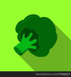 Green broccoli icon. Flat illustration of green broccoli vector icon for web design. Green broccoli icon, flat style