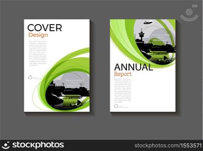 green Brochure cover layout abstract background modern design modern book template,annual report, magazine and flyer Vector a4