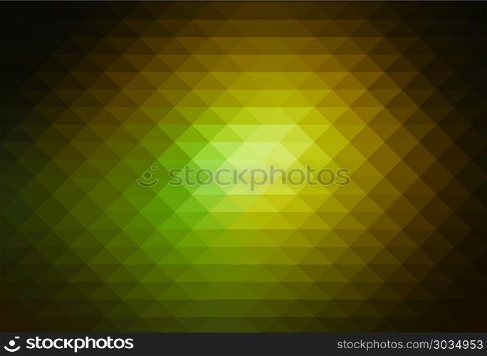 Green brown yellow black rows of triangles background . Green brown yellow black abstract geometric background with rows of triangles