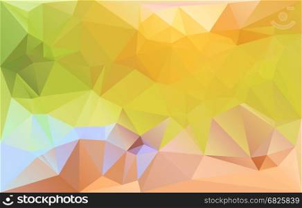 Green brown yellow horizontal abstract background. Low polygonal gradient vibrant pattern. Vector illustration. Lowpoly texture backdrop.