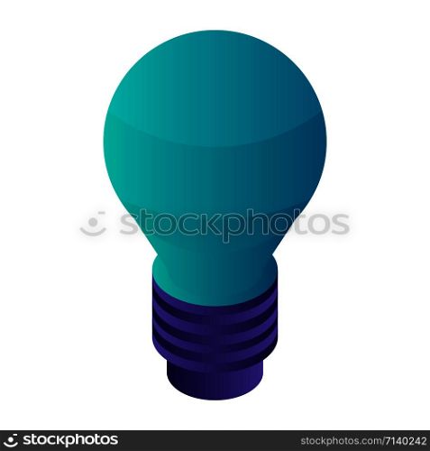 Green bulb icon. Isometric of green bulb vector icon for web design isolated on white background. Green bulb icon, isometric style