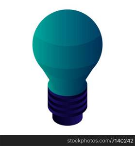 Green bulb icon. Isometric of green bulb vector icon for web design isolated on white background. Green bulb icon, isometric style