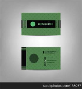 Green business card design template, stock vector