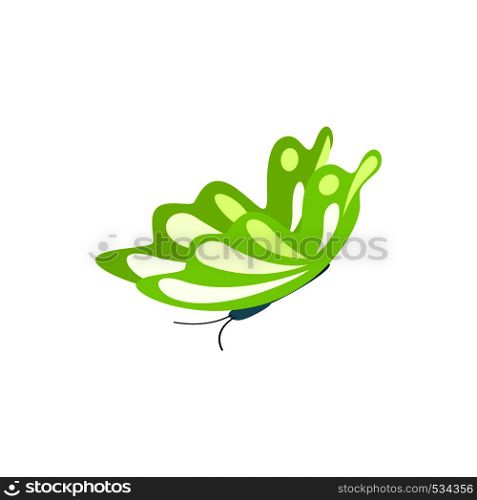 Green butterfly icon in isometric 3d style on a white background. Green butterfly icon, isometric 3d style
