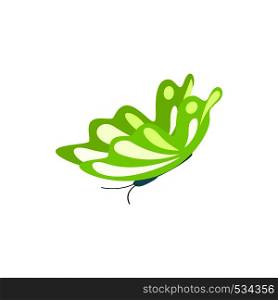 Green butterfly icon in isometric 3d style on a white background. Green butterfly icon, isometric 3d style