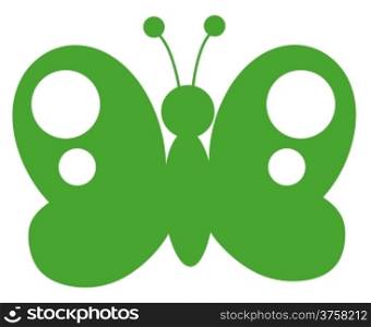 Green Butterfly Silhouette