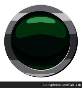 Green button icon. Cartoon illustration of green button vector icon for web. Green button icon, cartoon style