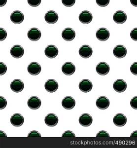 Green button pattern seamless repeat in cartoon style vector illustration. Green button pattern