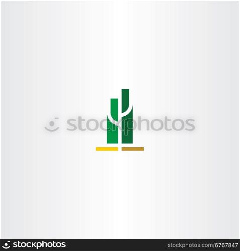 green cactus logo sign vector design
