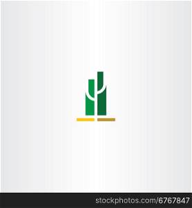 green cactus logo sign vector design