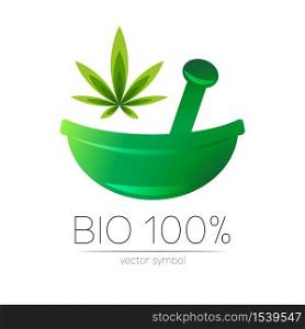 Green cannabis herbal bowl vector logotype. Concept symbol for medical, clinic, pharmacy business or shop. Nature marijuana design with leaf element. Creative ECO label or logo. Herbal therapy. Green cannabis herbal bowl vector logotype. Concept symbol for medical, clinic, pharmacy business or shop. Nature marijuana design with leaf element. Creative ECO label or logo. Herbal therapy.