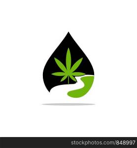 Green Cannabis Leaf vector icon logo template Illustration Design. Vector EPS 10.