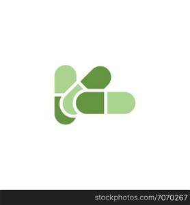 green capsule pill logo icon design element