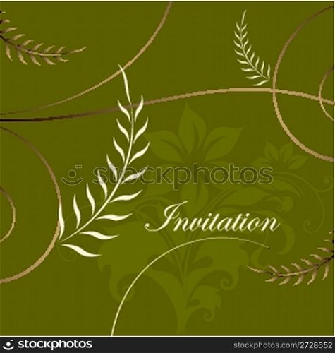 green card with decorative leaves and flowers