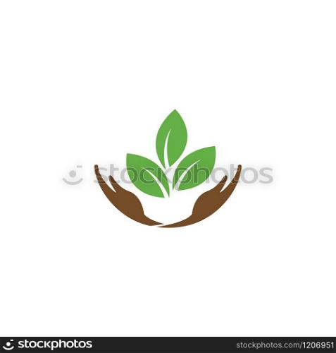 Green care logo ecology nature element vector icon
