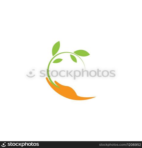 Green care logo ecology nature element vector icon