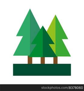 Green cartoon trees in flat style. Ecology concept. Vector illustration. stock image. EPS 10.. Green cartoon trees in flat style. Ecology concept. Vector illustration. stock image. 