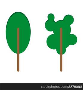 Green cartoon trees in flat style. Ecology concept. Vector illustration. stock image. EPS 10.. Green cartoon trees in flat style. Ecology concept. Vector illustration. stock image.