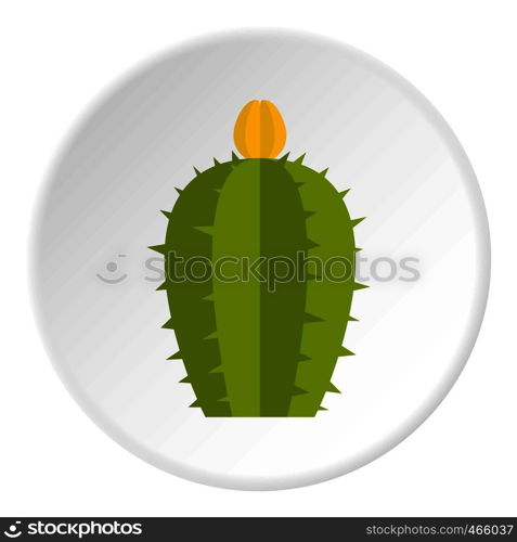 Green Cereus Candicans cactus icon in flat circle isolated on white vector illustration for web. Green Cereus Candicans cactus icon circle