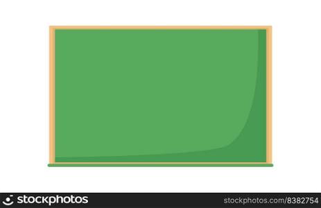 Green chalkboard for school semi flat color vector object. Teaching supply. Blackboard in classroom. Full sized item on white. Simple cartoon style illustration for web graphic design and animation. Green chalkboard for school semi flat color vector object