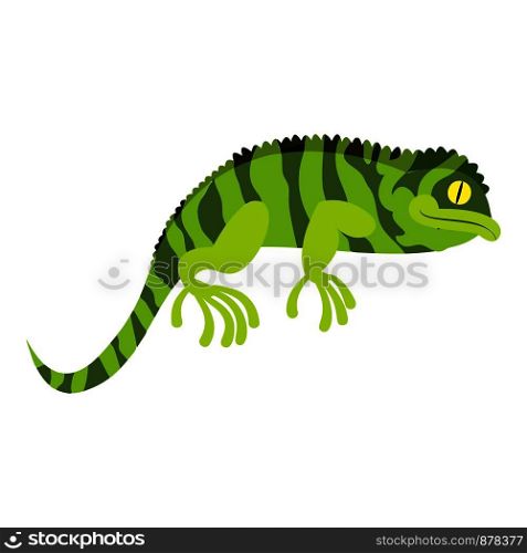 Green chameleon icon. Cartoon of green chameleon vector icon for web design isolated on white background. Green chameleon icon, cartoon style